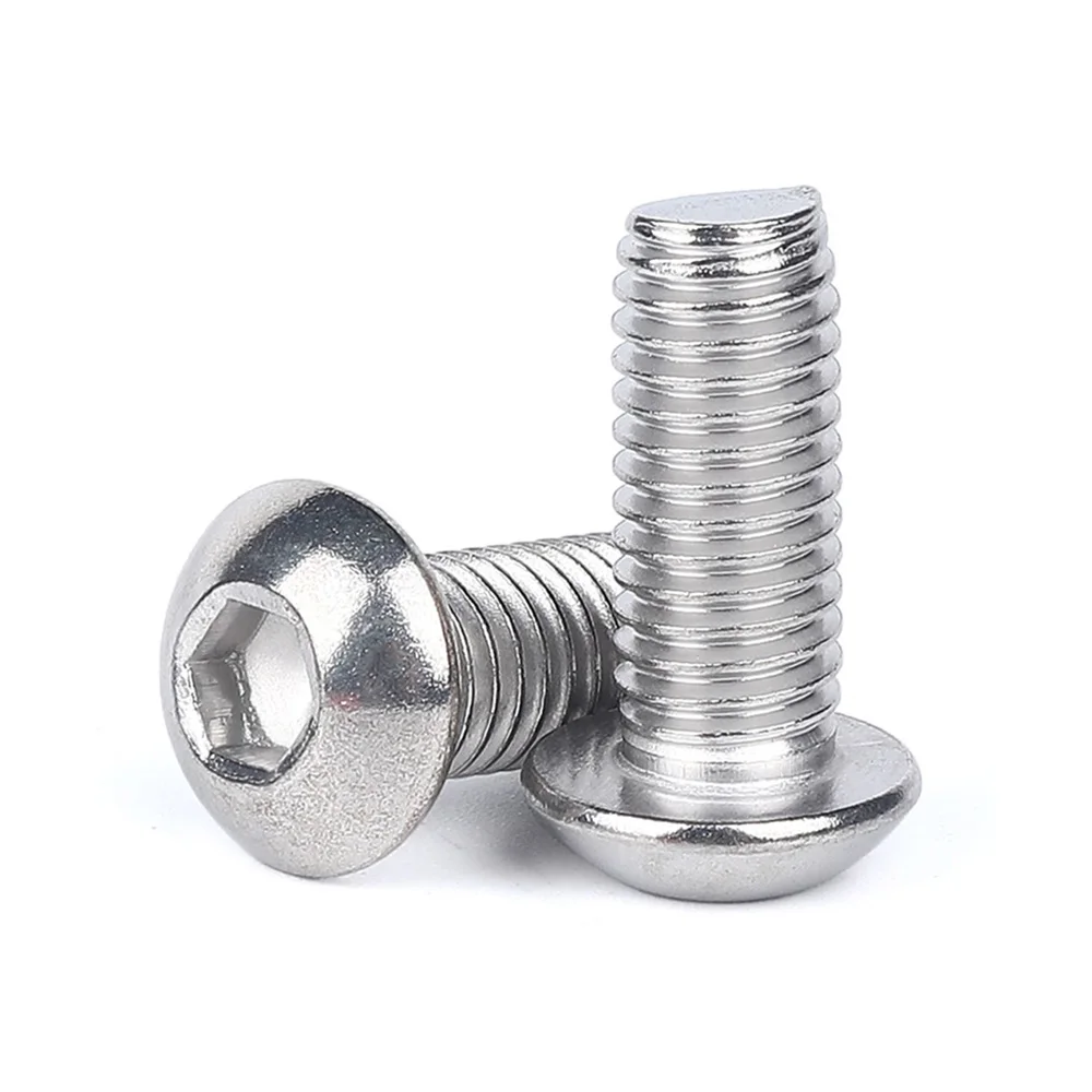 316 Stainless Steel Hex Socket Mushroom Round Head Screw M2‑M5 Anti‑Rust Hex Bolt Marine Seawater Device Repair Accessory Parts
