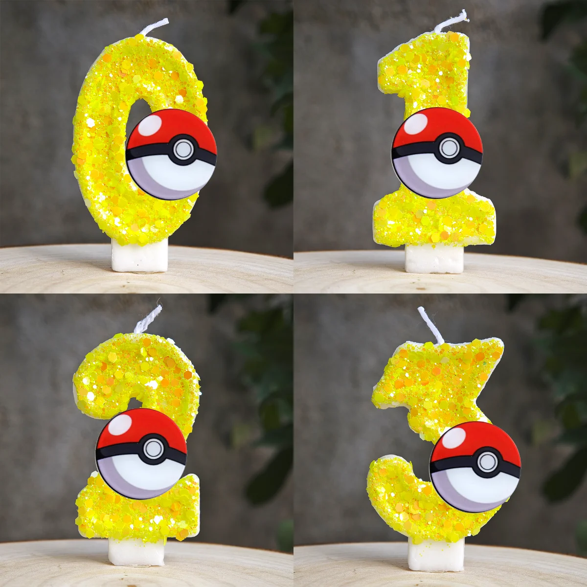 Pikachu Geburtstagstorten-Deko-Kerze Cartoon Anime Themen-Dekoration für Jungen Mädchen Geburtstagsparty Zubehör Set