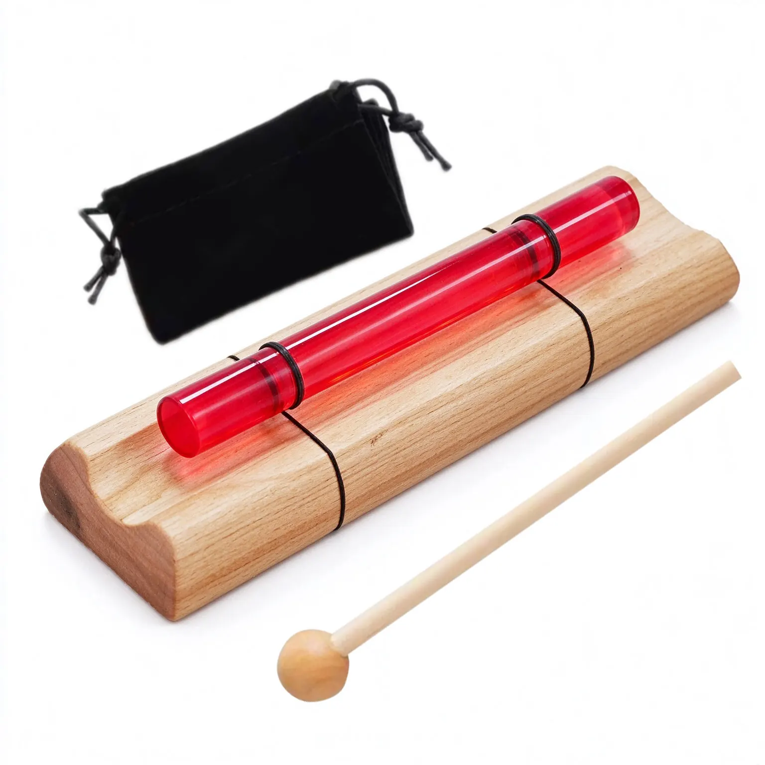 Transparent Colored Crystal Sound Beam Set with Mallet&Carry Bag,7 Tones Sound Therapy Yoga Meditation Chakra Healing Instrument