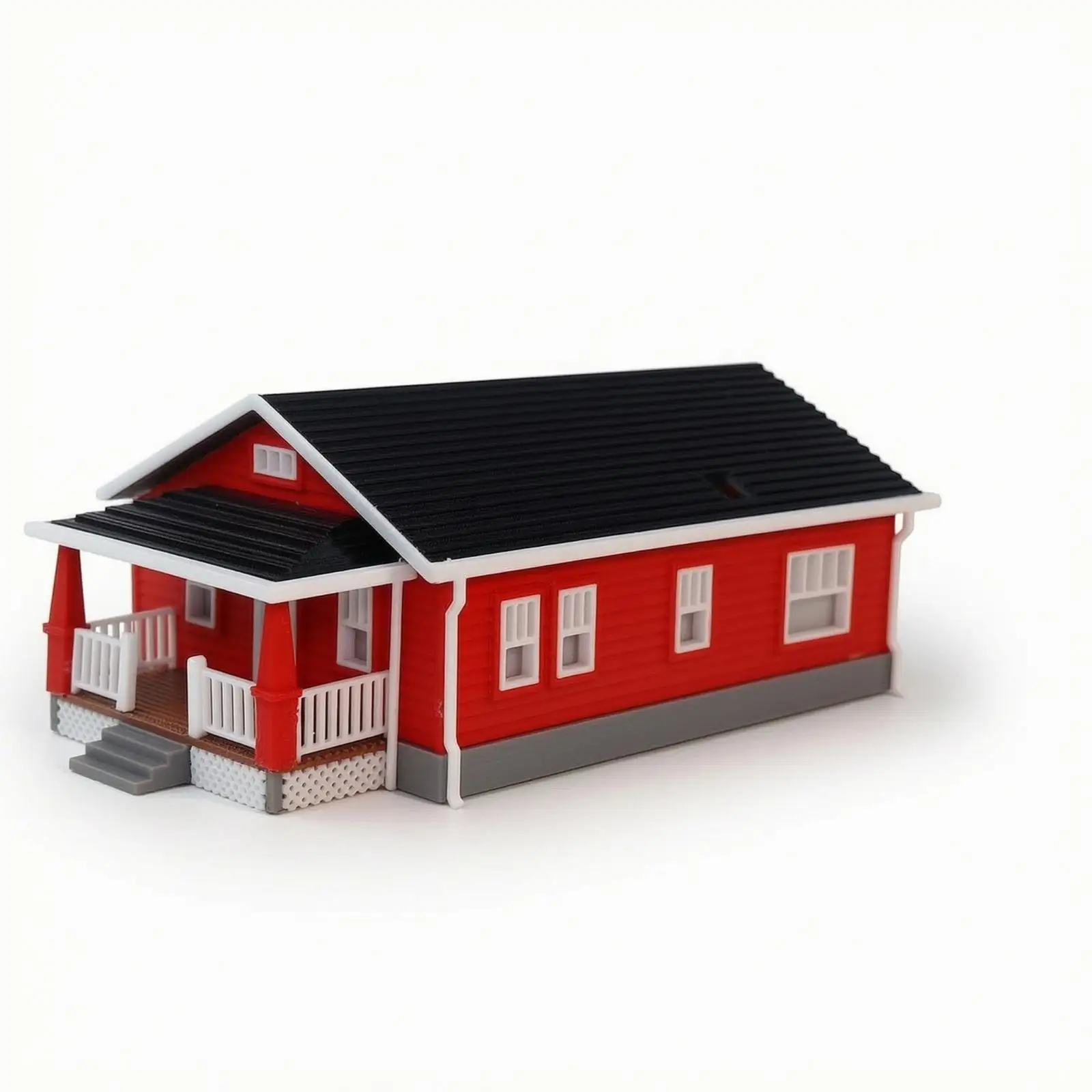 Model House with Porch Finished Scale Model House Detailed for Collectors, Hobbyists, Desktop Decor