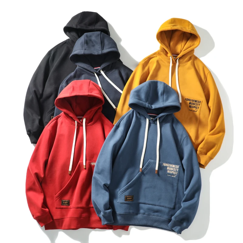 

Heavyweight Pearl Fce Hoodie Men's Casual Warm Sweatirt Cotton Polyester Blend Autumn Winter Straight Leg Fit