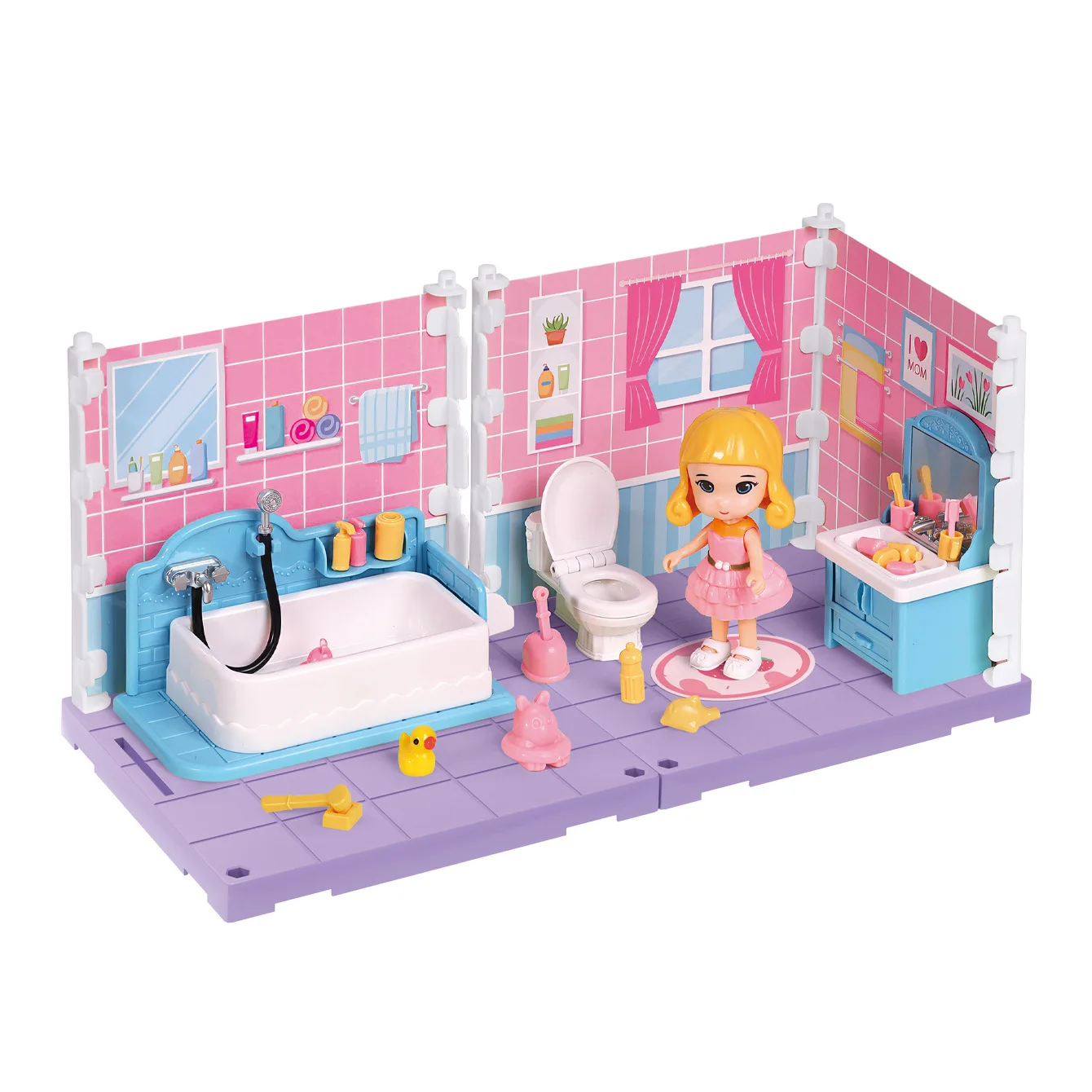 Domek dla lalek dla dziewczynek, realistyczna sypialnia, łazienka, kuchnia, gabinet, meble, zabawki, zabawa w udawanie, zabawki do odgrywania ról, prezenty dla dziewczynek