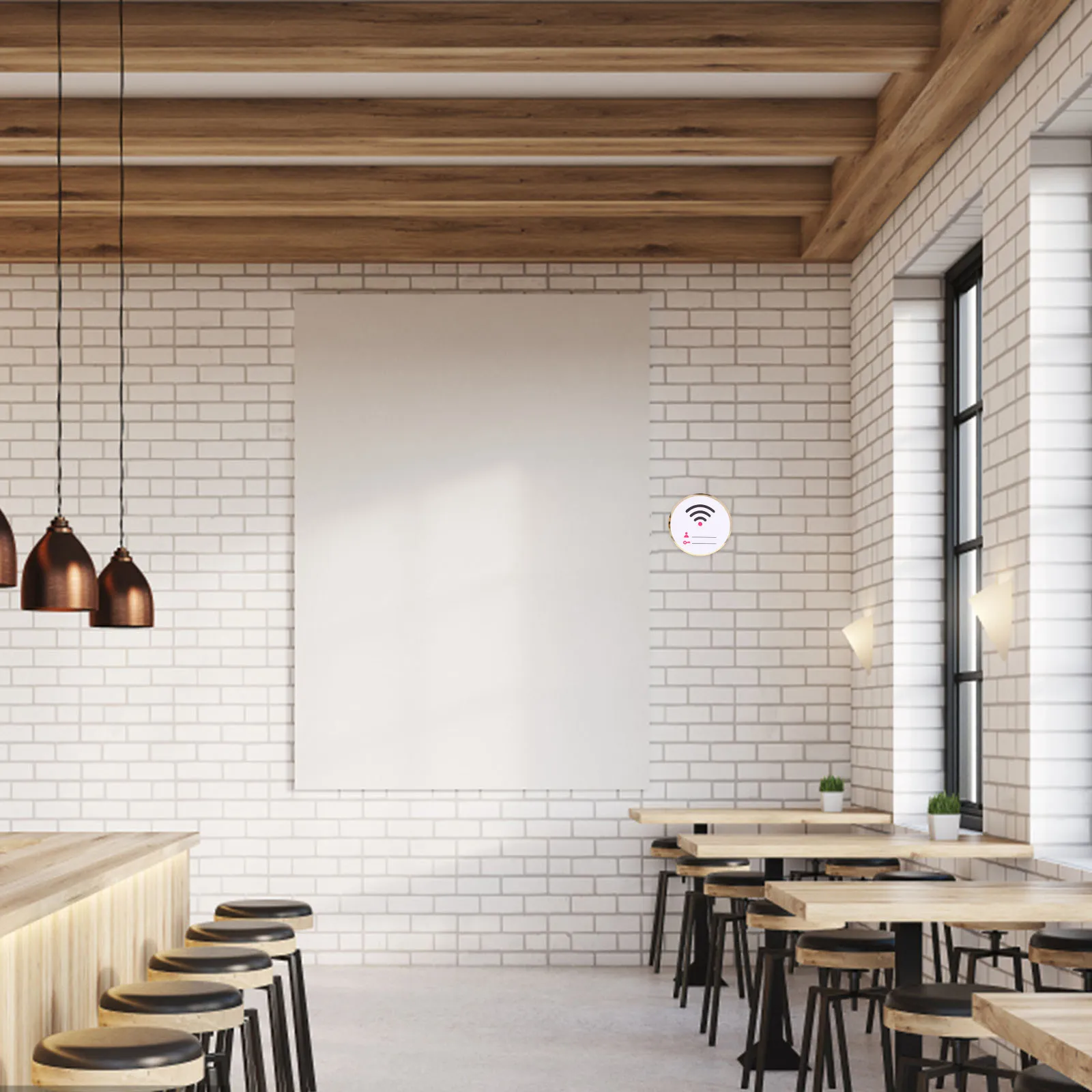 

Акриловая табличка Wi-Fi с паролем, круглая, простая и элегантная, напоминание о Wi-Fi для отелей, ресторанов, кафе, знак беспроводной сети