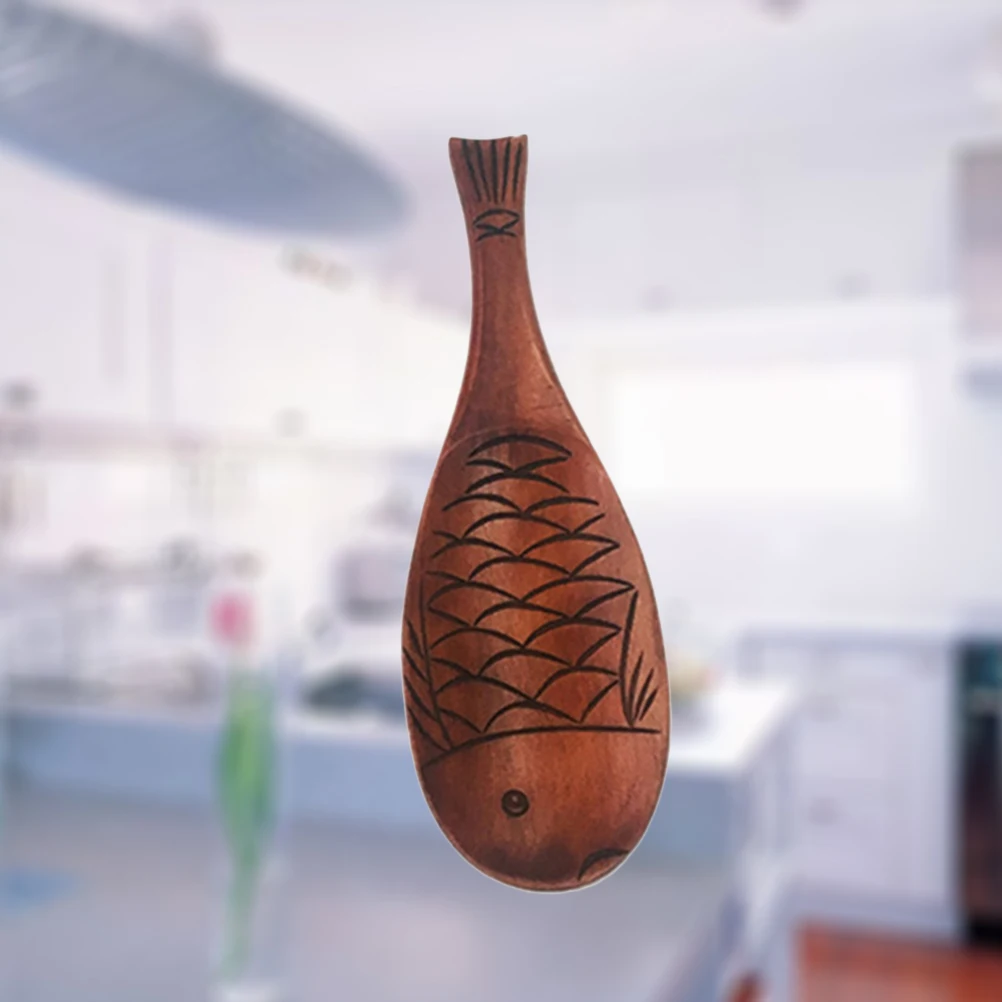 

Fish Shape Wooden Rice Natural Wood Cooking Utensil Salad Kitchen Tool Dishwasher Safe Non-Stick Surface Moisture