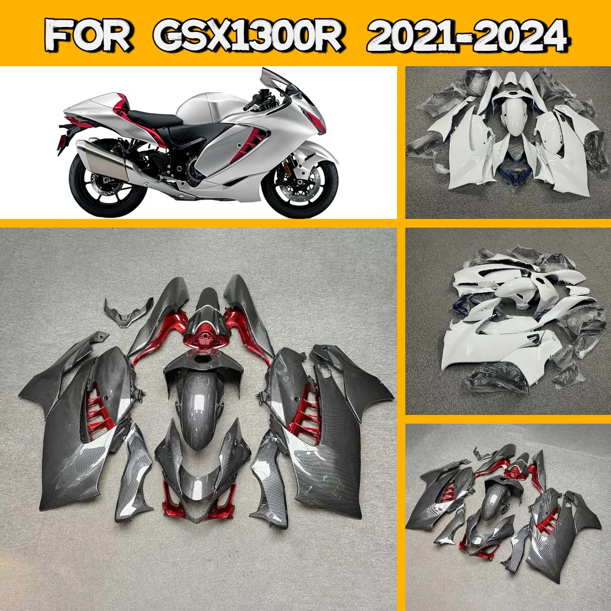 

Prime Fairings 2021-2024 GSX 1300R Custom ABS Painted Fairing Set Replacement Fit for 21-24 Suzuki GSX1300R