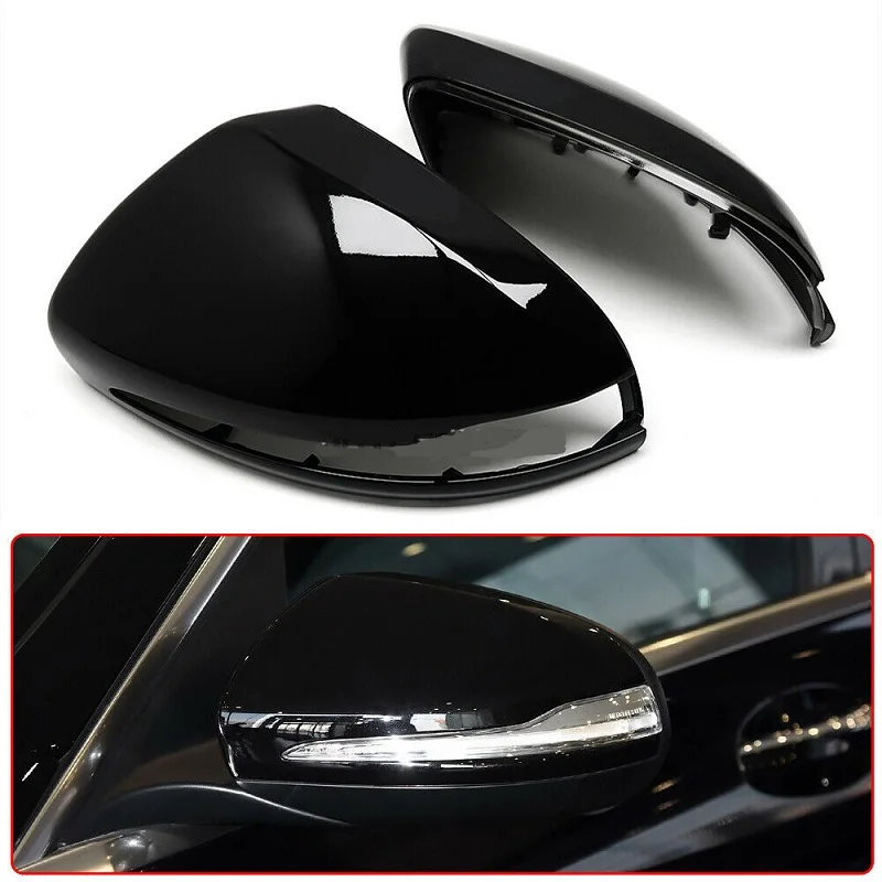 Side RearView Mirror Cover Caps Carbon Fiber Pattern For Mercedes-Benz C S E GLC W205 W253 W222 W213 W238 X253 2016-2020 LHD