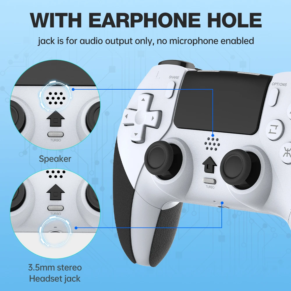 وحدة تحكم لاسلكية متوافقة مع البلوتوث لوحدة التحكم PS4/PS4 Pro/PS4 النحيفة لوحة الألعاب السلكية عصا التحكم للكمبيوتر الشخصي ملحقات الألعاب