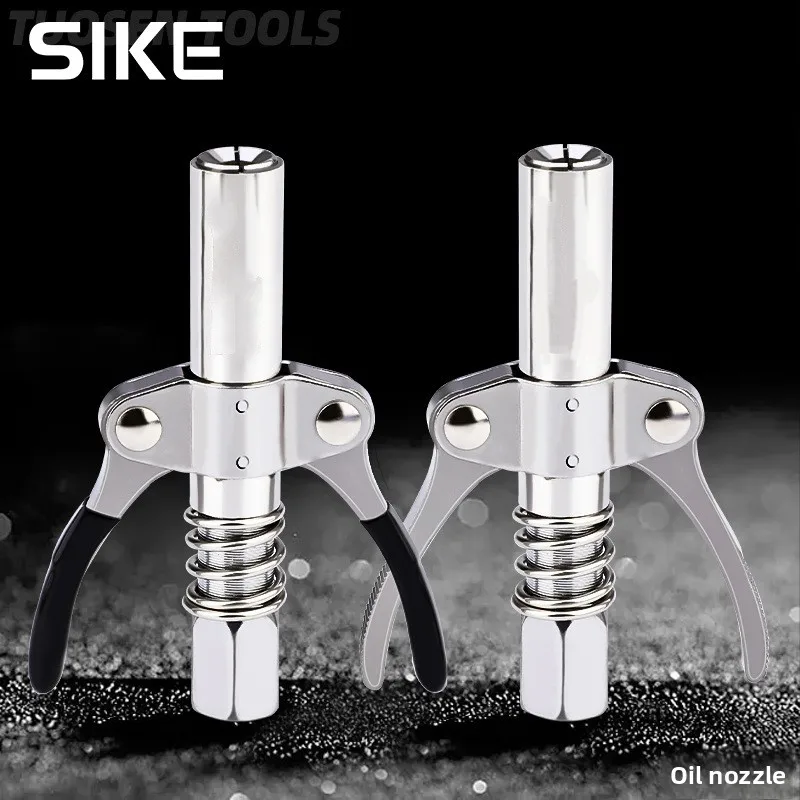 Double Handle Grease Gun Coupler, Quick Release Locking Nozzle, Leak Proof for Manual Pneumatic Electric Grease Gun