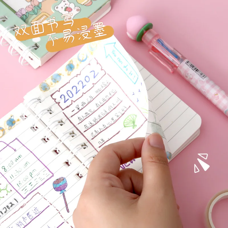 4 teile/satz A7 Journal Notebook Cartoon Kleine Notebook Niedlich Notizblock kinder Schreibwaren Kawaii Notebook