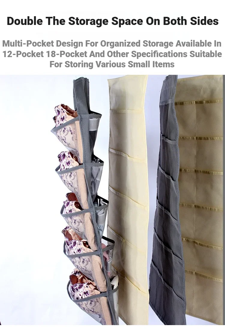 Doppelseitige Faltbare Hängende Aufbewahrungstasche für Unterwäsche, Unterhosen, Socken, Wohnheim, Zuhause, Kleiderschrank, Wand-Organizer – Detail 3