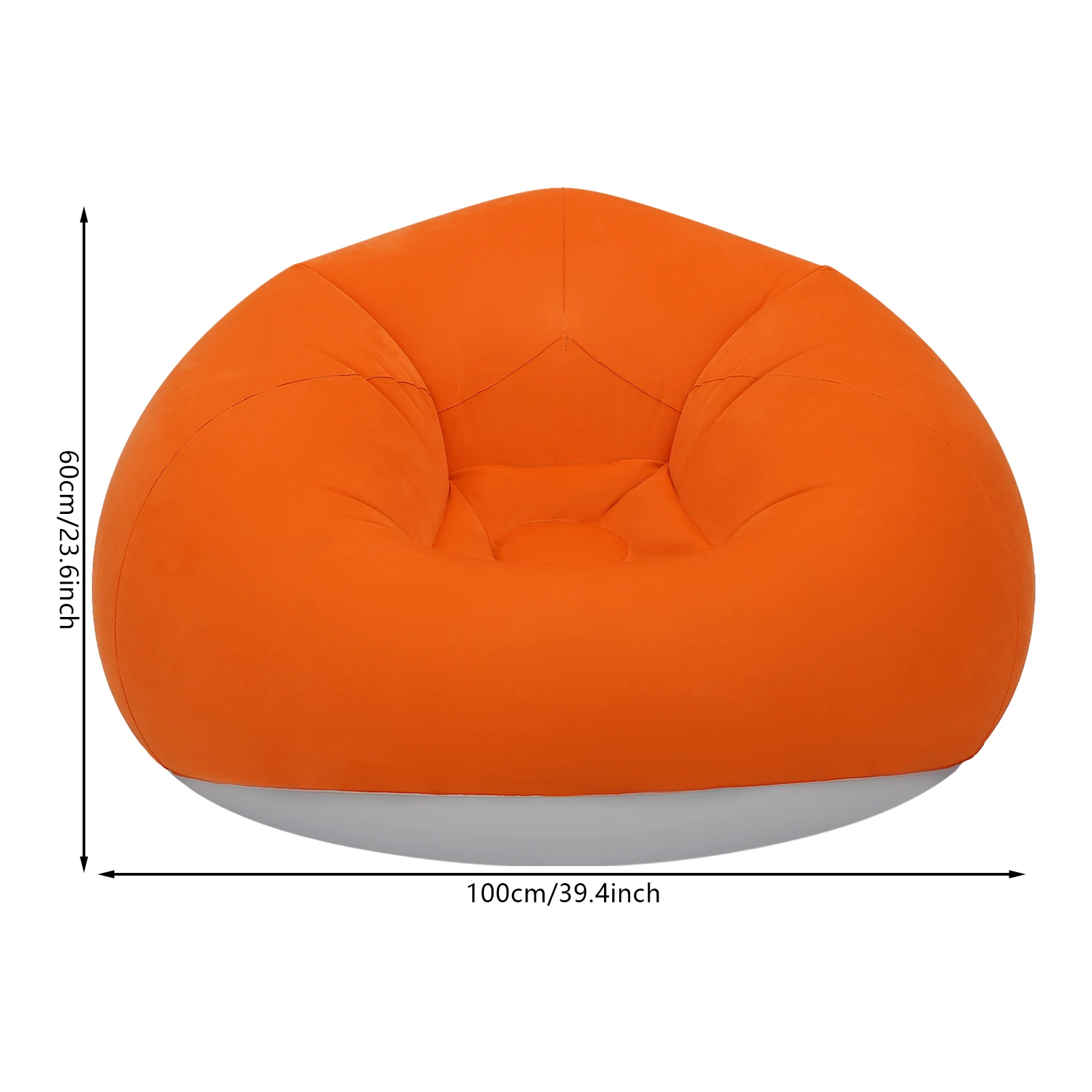 

Надувные кресла-мешки (6 шт.) с ножным насосом, из утолщенного ПВХ с флокированным покрытием, быстрое надувание и сдувание, оранжевые