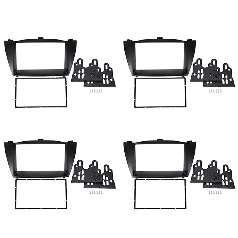

4X Double Din Car Radio Fascia Trim Kit Install Frame DVD Panel Stereo Interface For HYUNDAI TUCSON IX35 2010+ 178X102mm-A93R