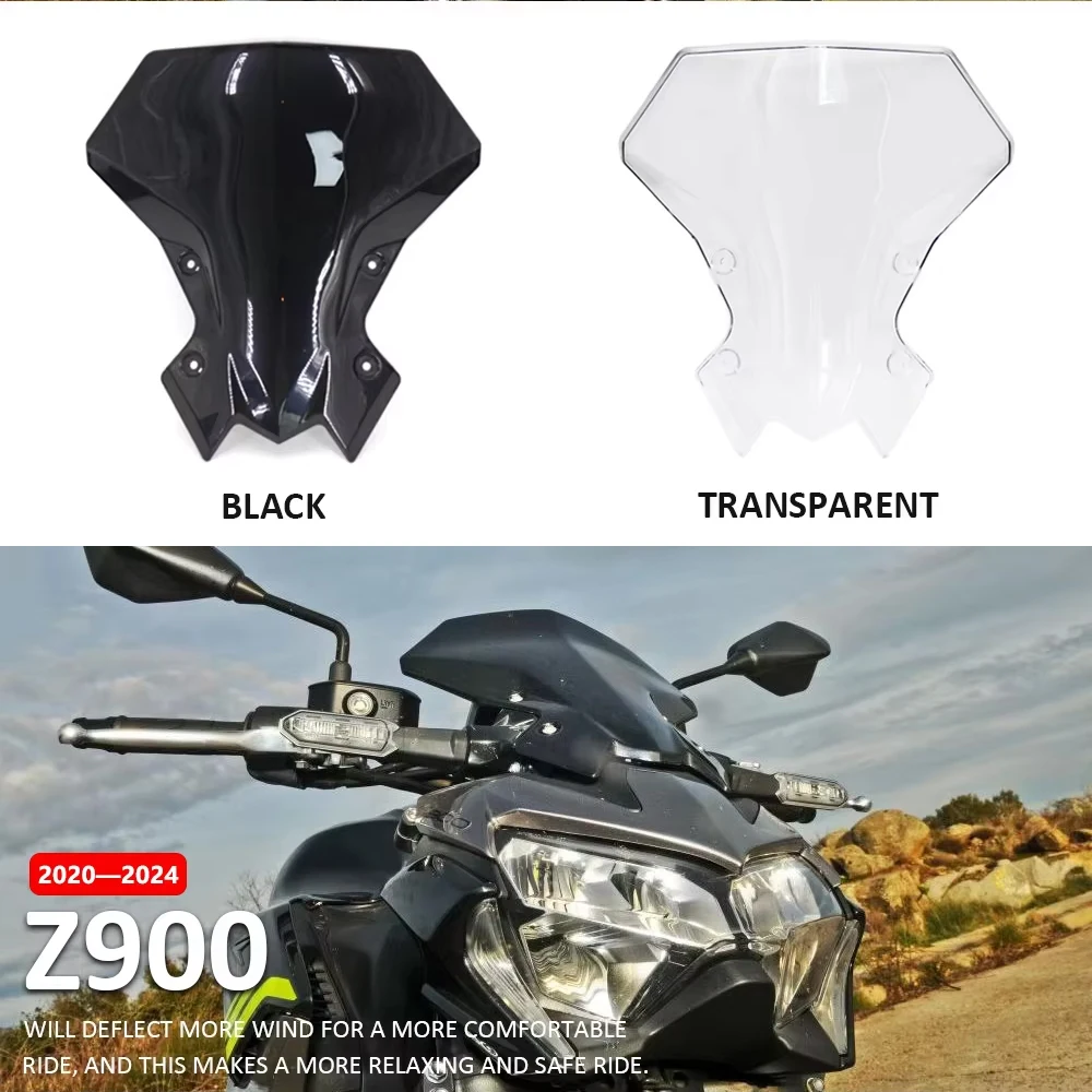 

Motorcycle Screen Visor Windscreen For Kawasaki Z 900 Z900 Z650 2020 2021 2023 2024 Double Bubble Wind Deflector Windshield