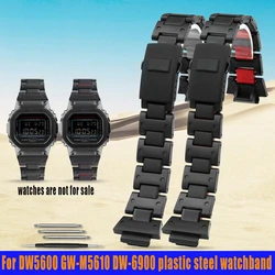 For Casio strap G-SHOCK GA-2100 DW5600 DW-6900 GW-M5610/B5600 Black plastic steel watch band men's Sports replacement bracelet