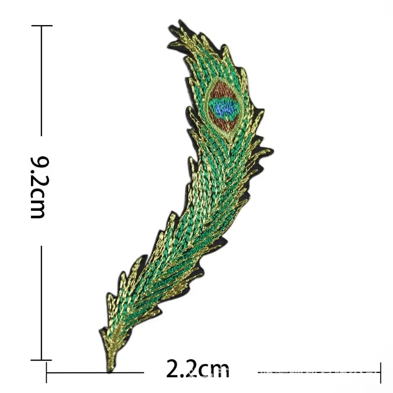 High-end Burnt Edge Adhesive Embroidery Sticker Feather Peacock Plume Cartoon Children's Clothing Accessories Spot Ironing