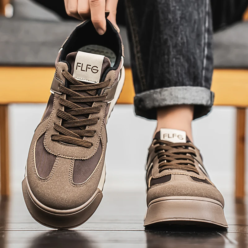 

2026 Spring New Trendy Fashion Casual Sports Thick Bottom Low Top Comfortable Casual Board Shoes Large Men's Shoes