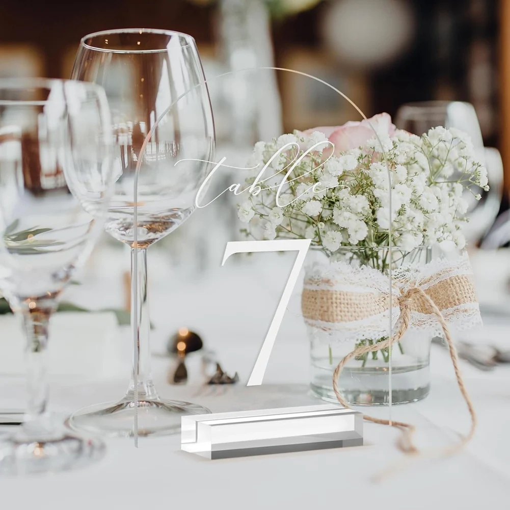 

Clear Arch Table Numbers For Wedding,5X7in Arched Acrylic Table Numbers 1-10+Stands,Clear Acrylic Arch Tabletop Sign-A98U