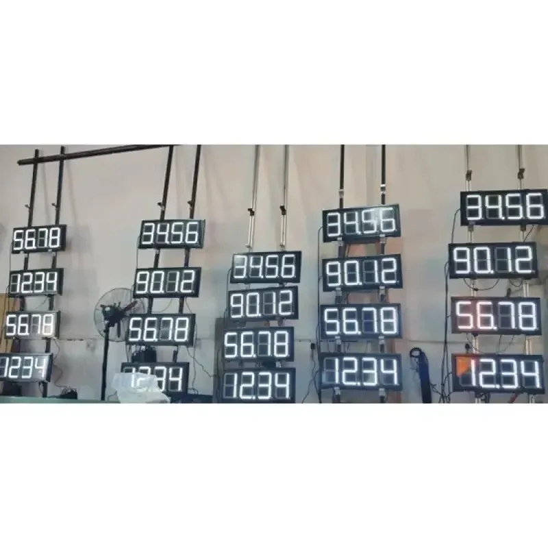 8 Inch LED Price Sign, White Casing Digital Board, Electronic Display for Gas Station Real-time Price Showing