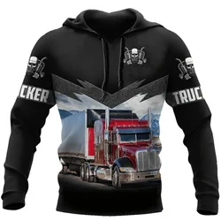 New Heavy-duty Truck 3D Printed Men's Hoodie Street Fashion Loose Oversized Pullover Autumn and Winter Casual Hoodie