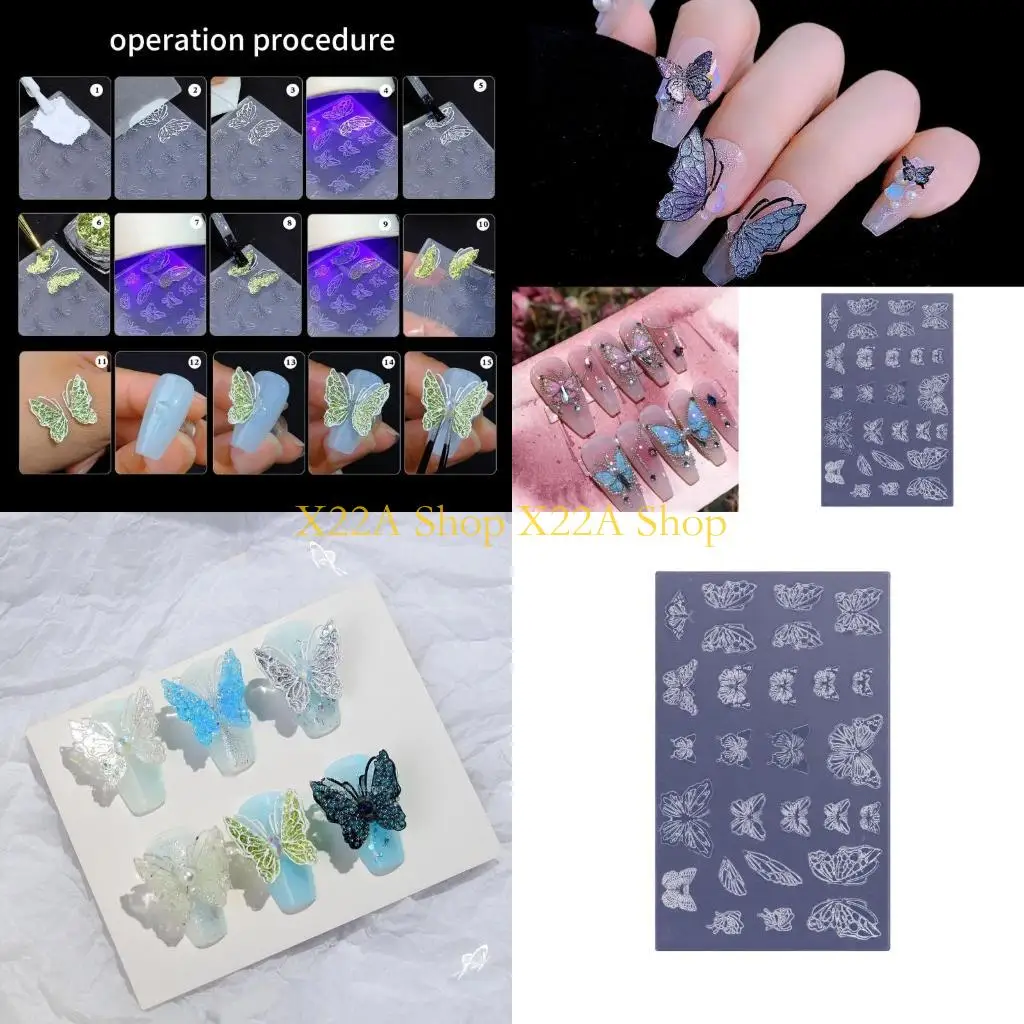 Unique Art Mold UV Epoxy Resin Silicone Mold Three-Dimensional Butterfly Mold
