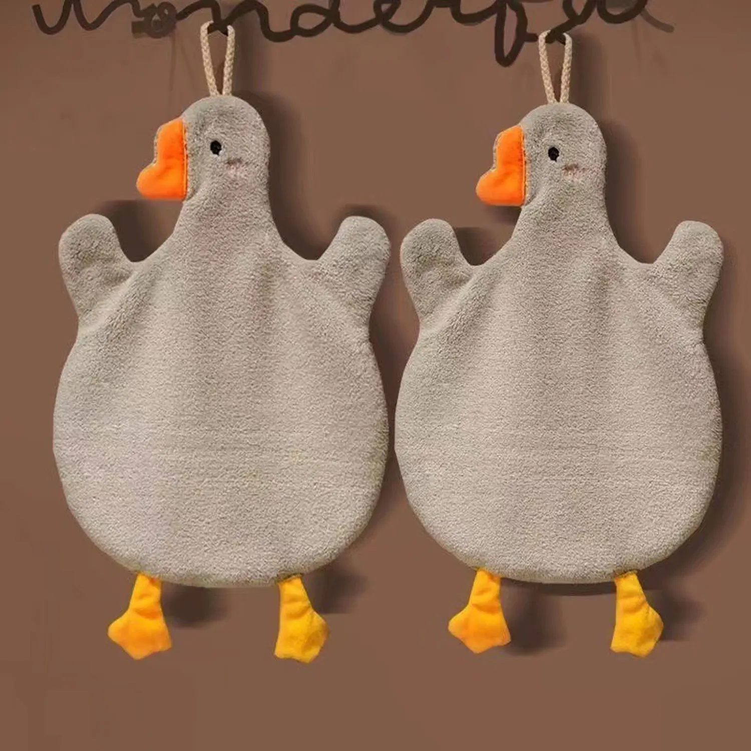 Cute Hand Towel Kitchen Bathroom and Toilet Hand Towel Hanging Type with Super Water Absorption Quick Drying Cartoon Goose