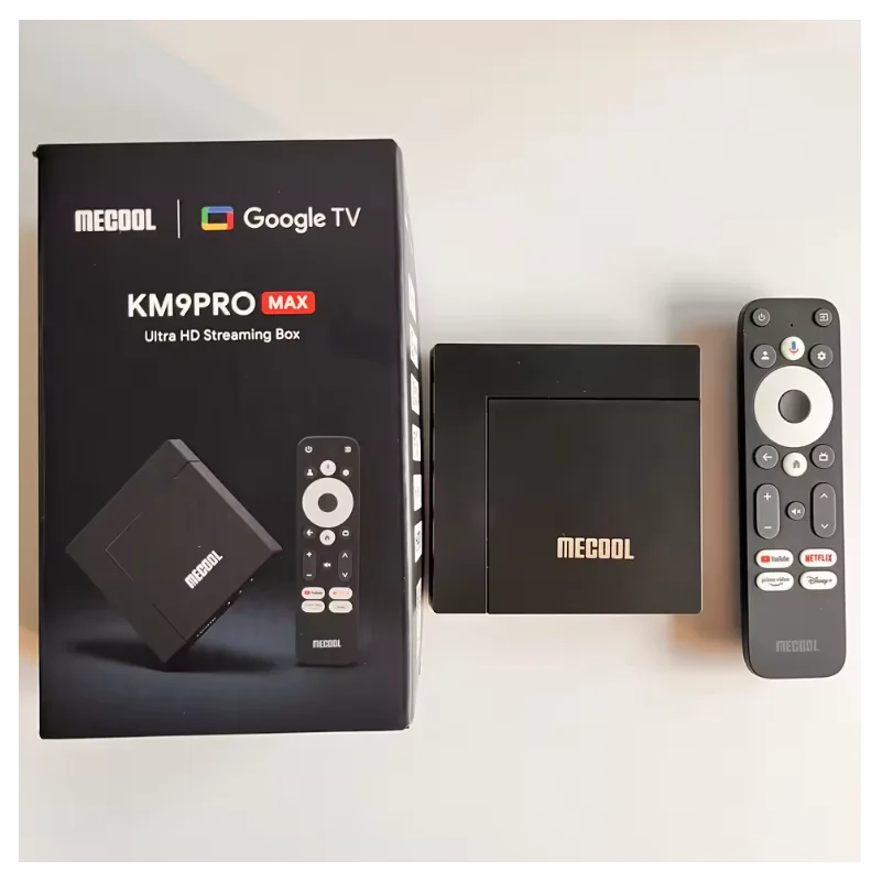 2025 MECOOL KM9 PRO MAX Android 12.0 TV Box Realtek1325-B 2GB 32GB HDR10 2T2R WIFI5 معتمد Google 4K Netflix & Prime Video