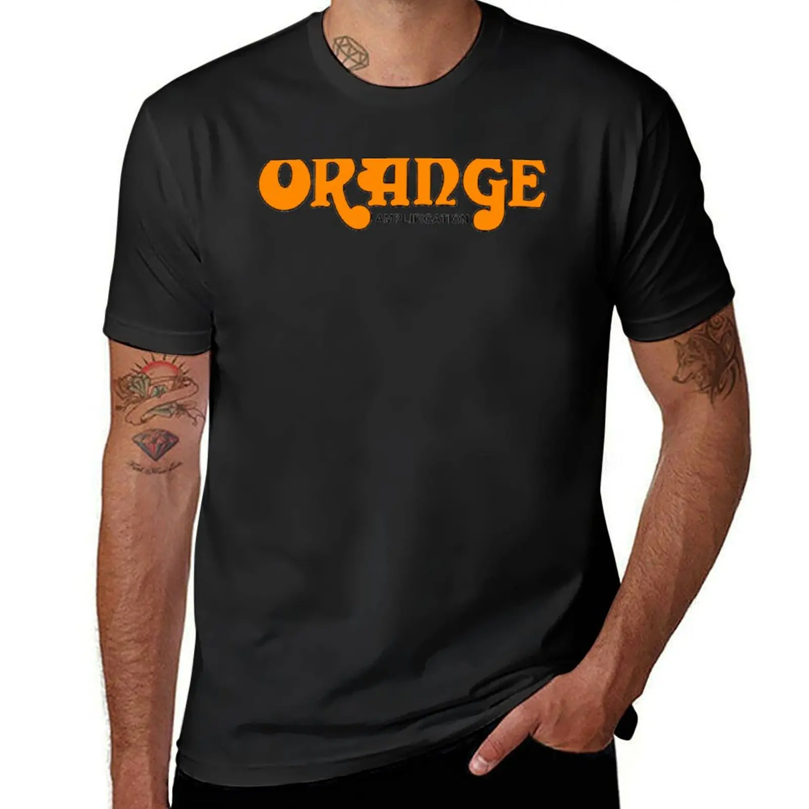 Orange Amplification T-Shirt boys whites aesthetic clothes plain white t shirts men