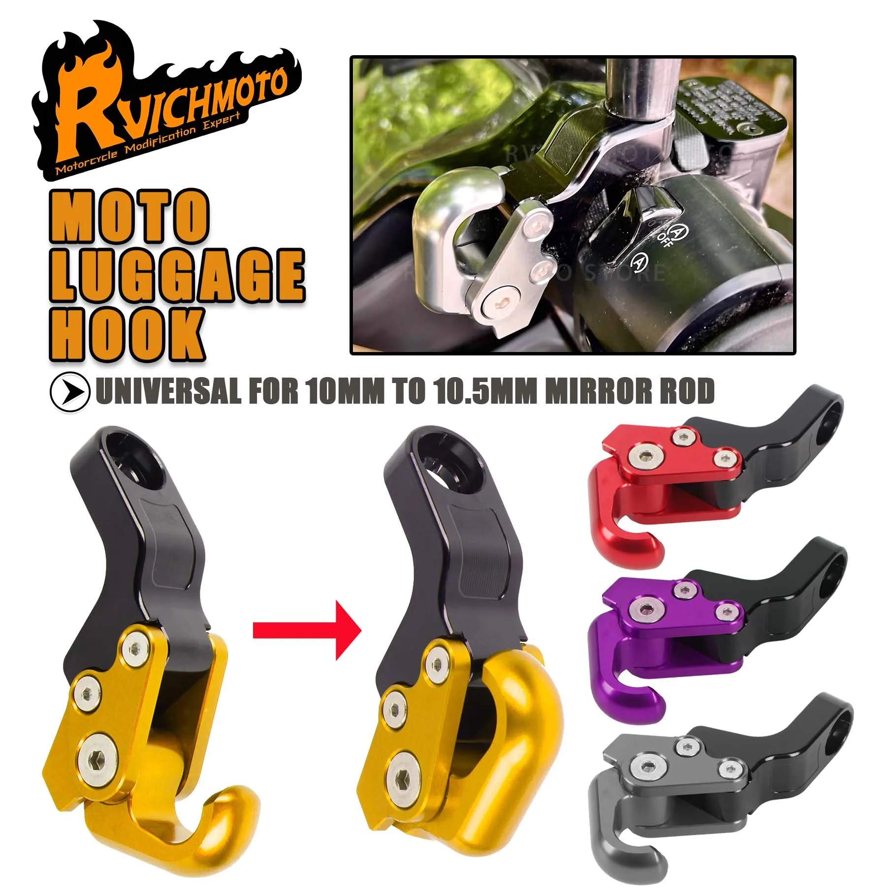 XMAX300 Für BMW C400 X GT Motorrad Helm Aufhänger Lagerung Tasche Haken Pothook Tragen Klaue Halter 10,5 MM Seite Spiegel stange Fracht Haken