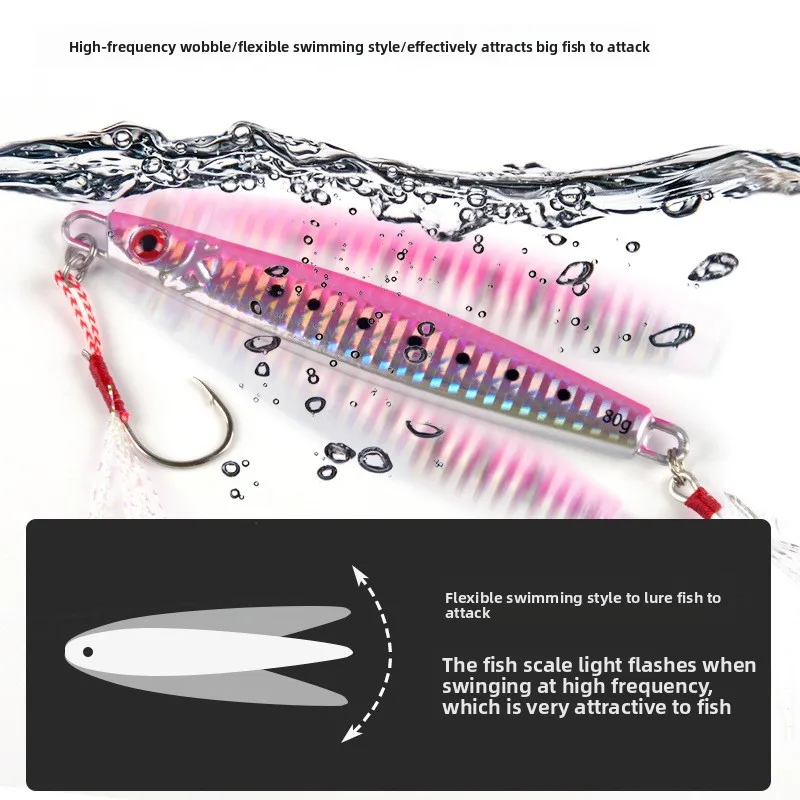 طُعم صيد السمك STLF سريع السحب من الحديد المضيء لذيل شعر القارب في أعماق البحار #4