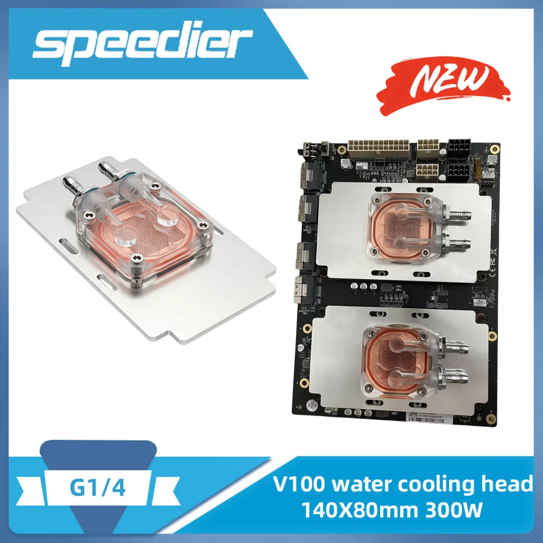 New Original for NVIDIA V100 PG199 A100-SXM2 Connector Graphics Card Purple Copper Water-Cooled Head Without Hose Connectors