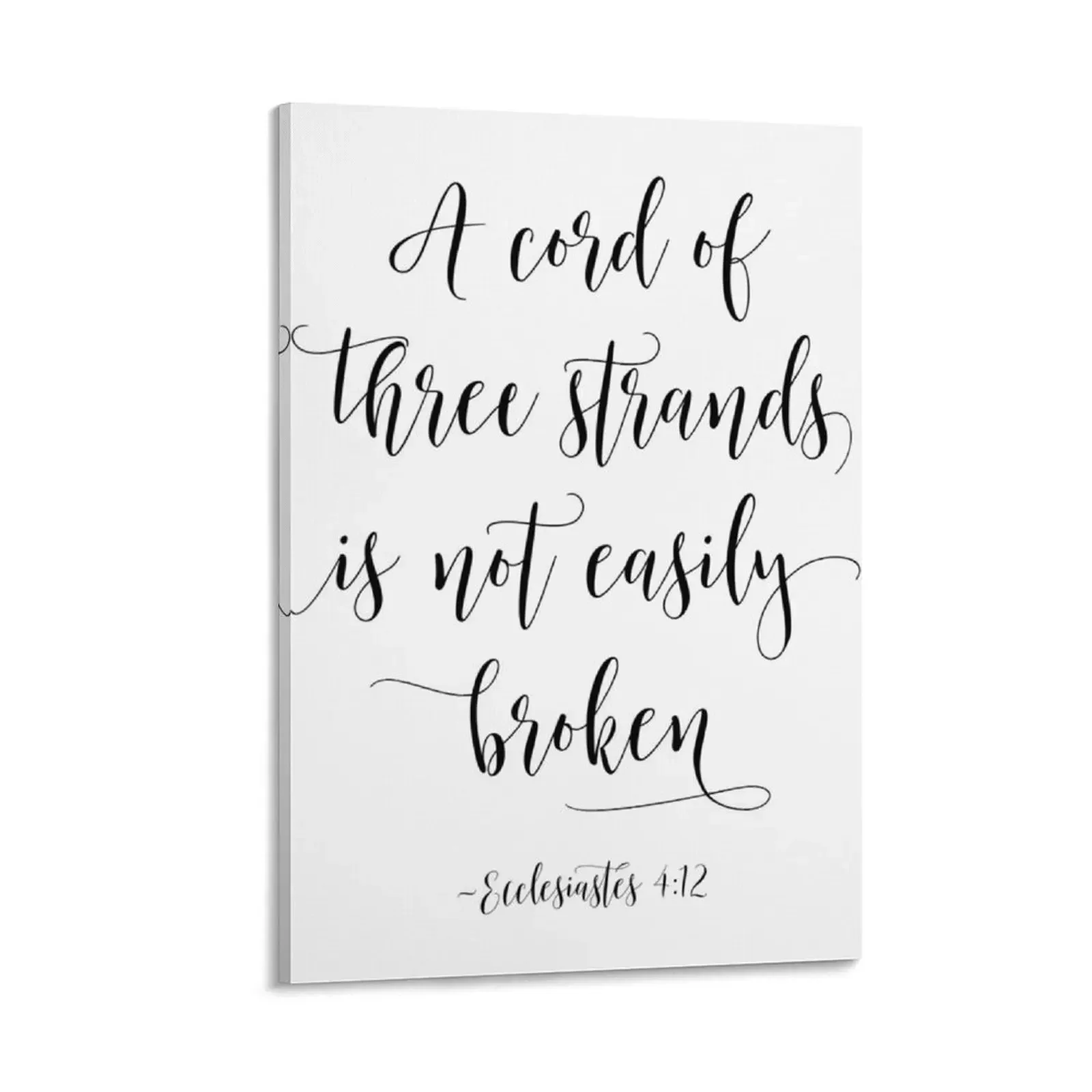 

A Cord Of Three Strands Is Not Easily Broken, Ecclesiastes 4:12. Bible Verse, Wedding Decor Canvas Painting home and decoration