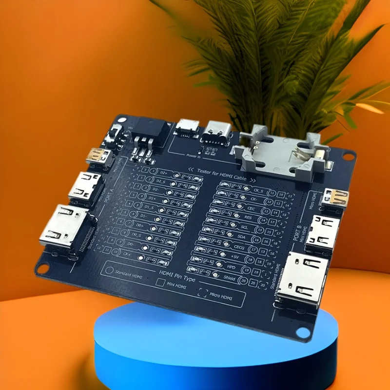 

НОВАЯ тестовая плата HDMI Тестер кабеля для передачи данных HDMI + порт светодиодного индикатора A/B Стандартный мини-микро-HDMI-тип для проверки проводов с акриловым корпусом