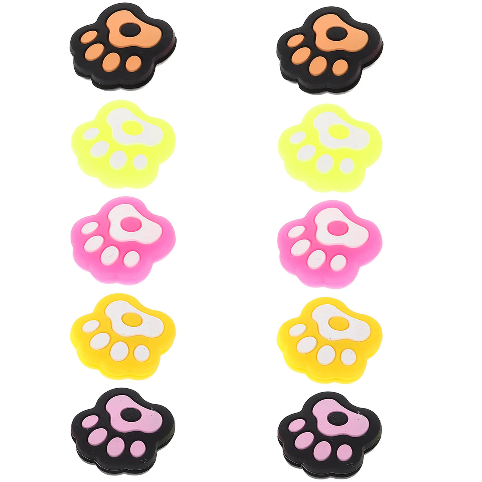 

10Pcs Cat Paw Tennis Racket Shock Absorbers Silicone Vibration Dampeners Colorful Shockproof Pads for Performance Wrist
