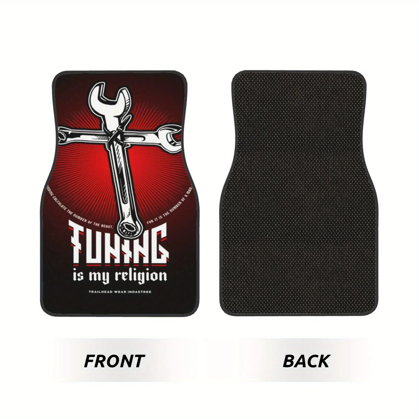 --4 قطع من سجادات السيارة - نمط JDM - سجادات أرضية مخملية كريستالية - مناسبة لأي مركبة #2