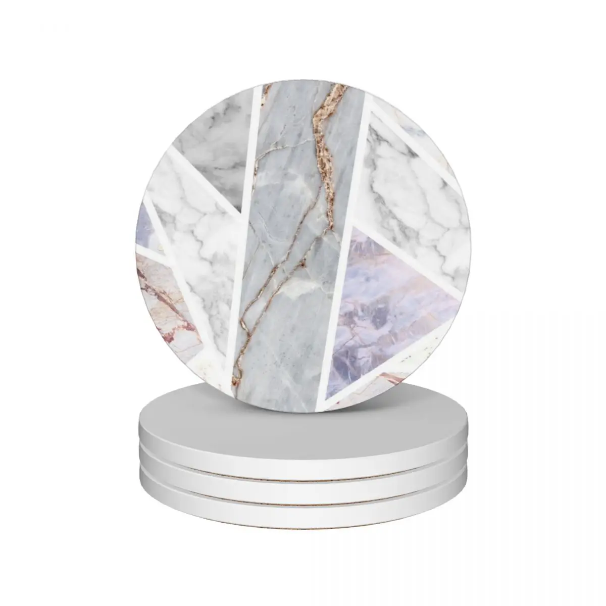 Marbled Sunrise - mosaic marble stone luxury Ceramic Coasters (Set of 4) slate customized Coasters