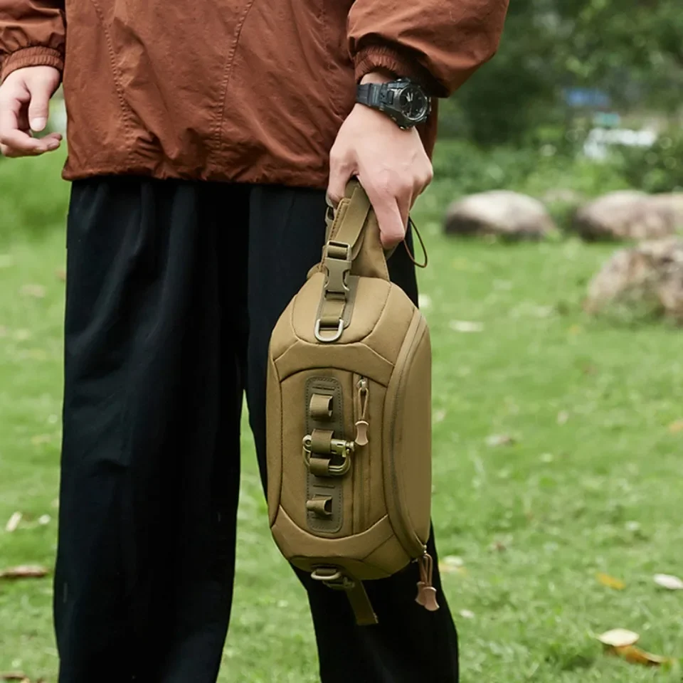 Oxford-Sac banane étanche pour homme, sac banane multifonction, sac de poitrine pour homme, sacs à bandoulière, sports de plein air, escalade, voyage