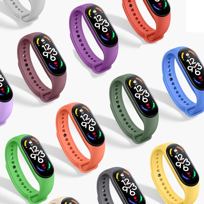 3Pcs Watchbands For Mi Band 7 6 4 5 3 Bracelet Xiaomi Mi Band Strap Silicone Sport Replacement Wristband Smartwatch Accessories