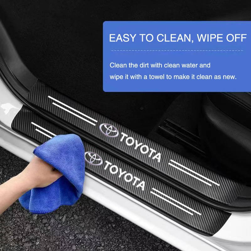 عتبة السيارة حامي شفاف شارة الزخرفية ملصق لتويوتا C-hr برادو Rav4 يارس هايلكس بريوس أفينسيس كورولا كامري