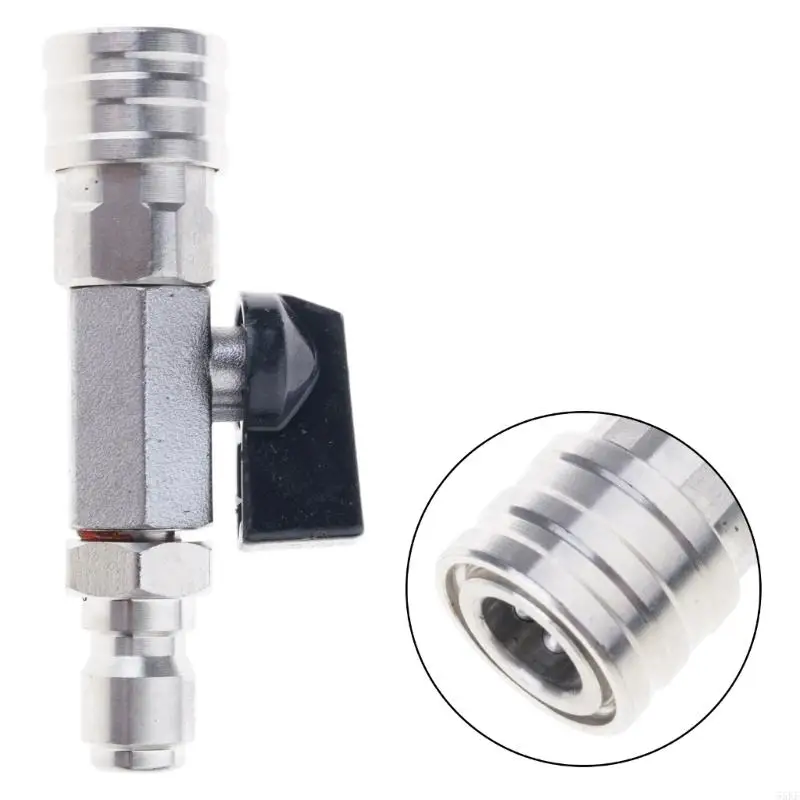 Garden Irrigation Adapter Stainless Steel Converts 1/4 Inch GHT to 3/8 Inch Quickly Connects with Instants Flows Control 55KF