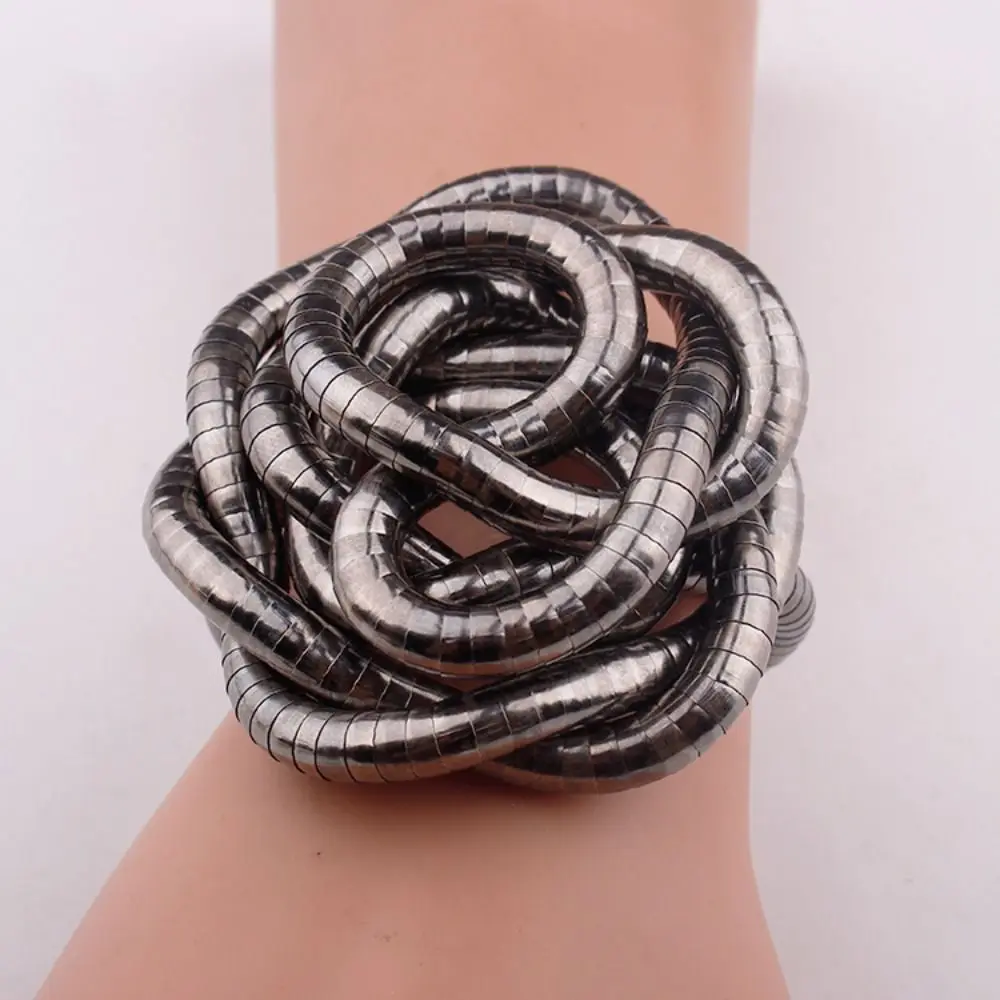 Creative Gift Alloy Bendable Snake Necklace Punk Gold Color Flexible Choker Personality Twistable Bracelet Jewelry Accessories