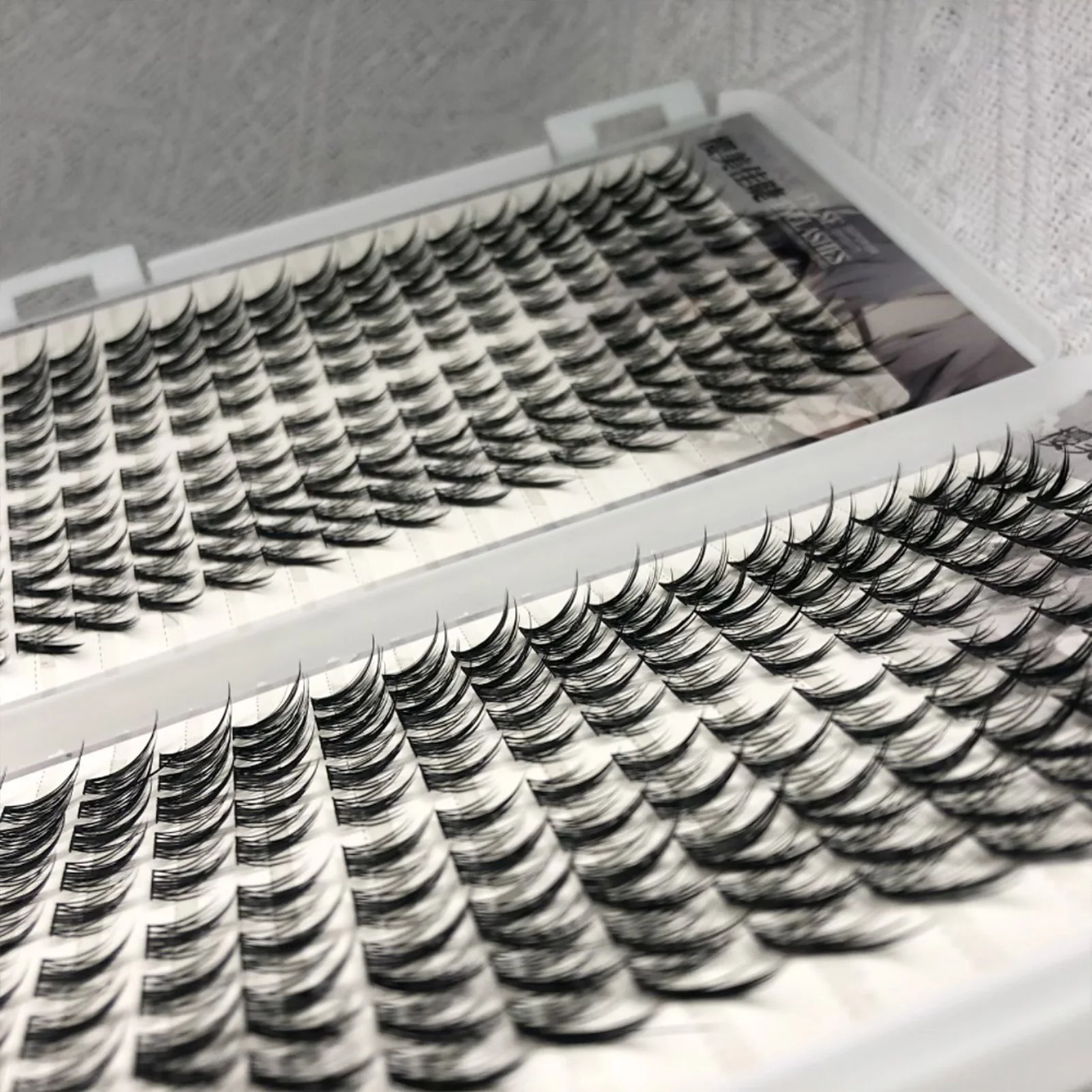 Falsche Wimpern im koreanischen Stil, Augenschwanz, längliche Wimpern, natürliche, flauschige Volumen-Wimpernverlängerung für den täglichen Gebrauch und Make-up-Look – Detail 8