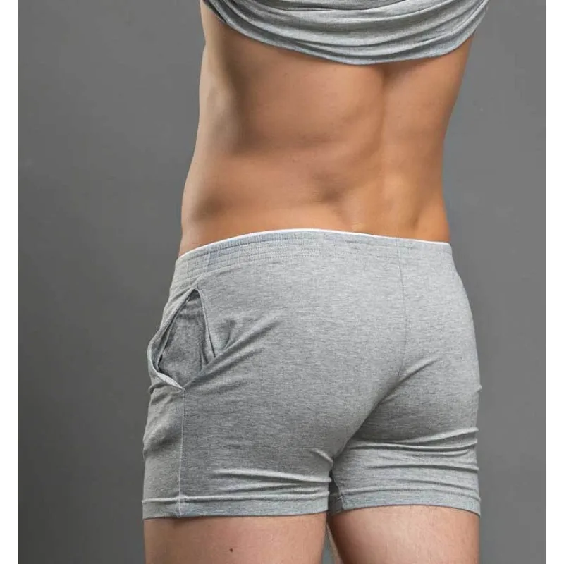 Men's Sexy Open Crotch Sporty Boxers Shorts Modal Breathable Underwear Casual Solid Color Mini Pants Crotchless Clubwear Panties