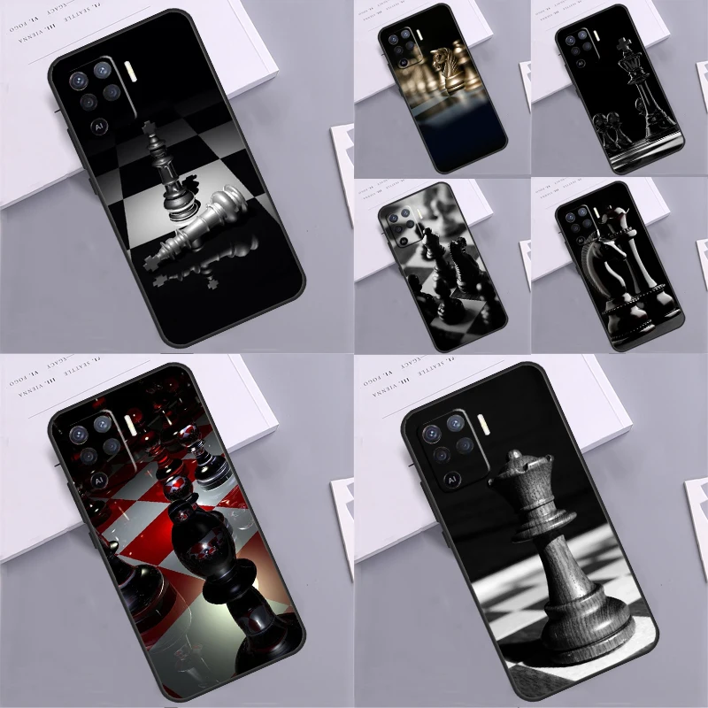 Chess Pieces Case For OPPO A54 A74 A94 A17 A57 A77 A57S A5 A9 A53 A15 A16 A76 A96 A52 A72 A58 A78 A98