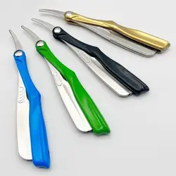 2023 New Barber Vintage Manual Shaver RazorZinc Alloy ABS Handle Shaving Knife With Feather Blades Multifunction 5 Colors