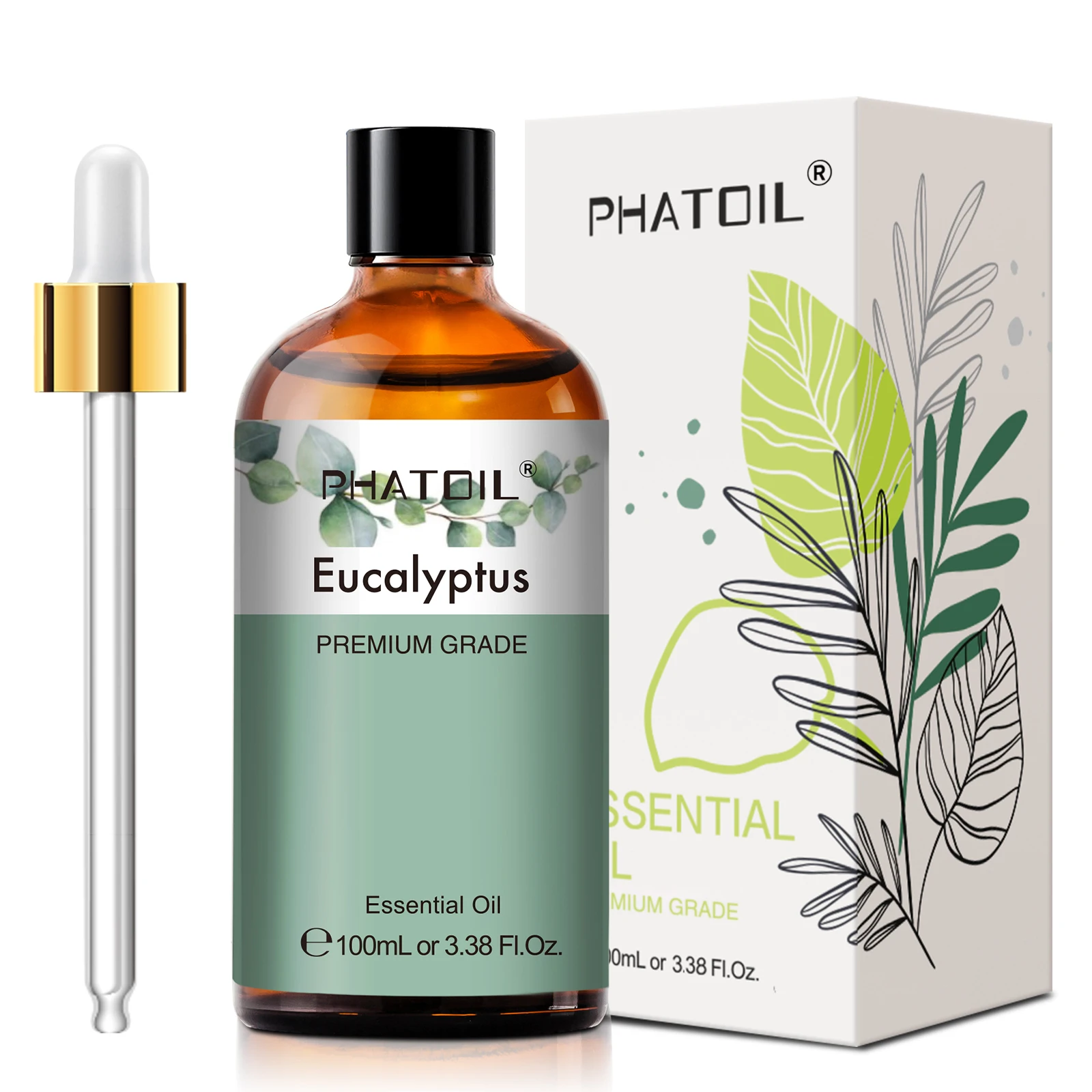 PHATOIL 100ml Plant Aromatherapy Essential Oil For Diffuser,Candle Making-Bergamot Citronella Lavender Lemon Eucalyptus Oils