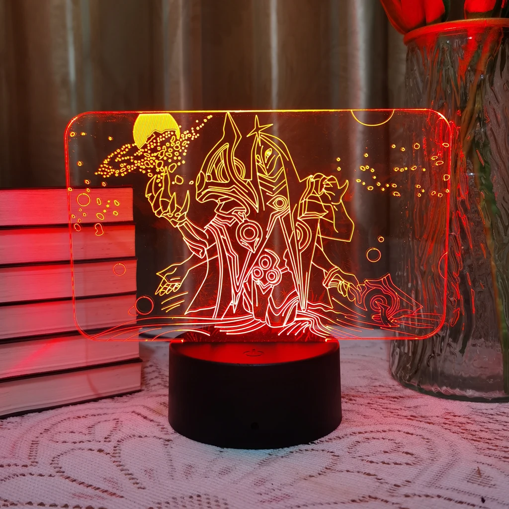 

Hot LOL League of Legends Khada Jhin 3D Nightlight Gaming Room Cute Bedroom Decoration Kid Child Gift LED Lava Lamp Anime Light