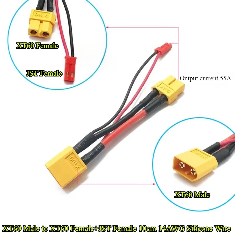 RC Aircraft Deans T Plug XT60 Extension Cable With JST Parallel Battery Connector Plug Adapter For RC FPV MultiRotor Aerial Car