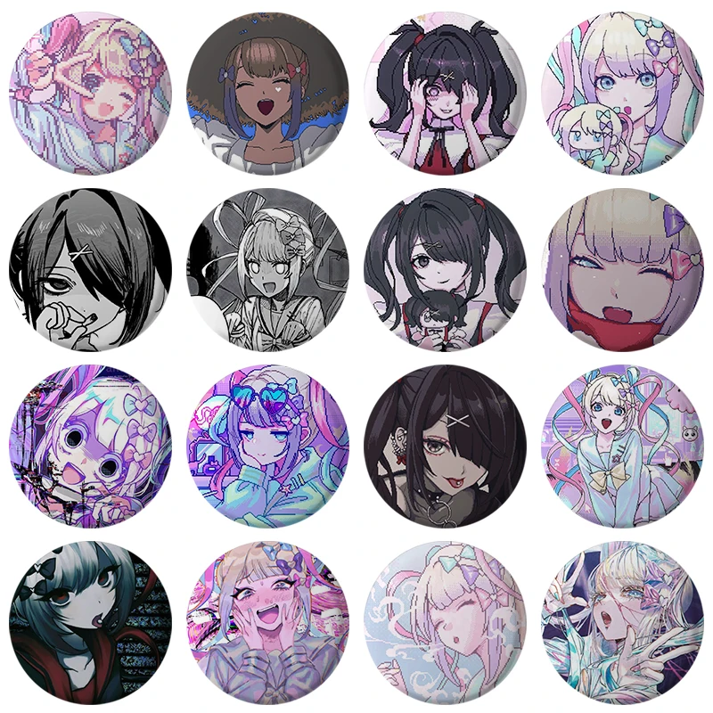 Hot Needy Girl Overdose Game Button Pin Cute Anime Character Cartoon Brooch Badge for Backpack Accessories Decor Fans Collect