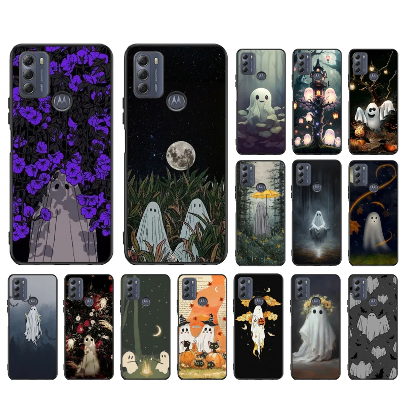 شبح الزهور لطيف هالوين جراب هاتف ل موتو G84 G23 G24 G31 G32 G41 G51 G52 G53 G54 G71 G82 G42 G62 G200 G اللعب G ستايلس