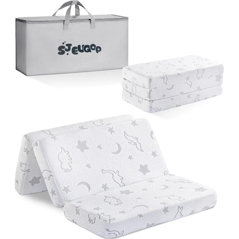 

Двусторонний портативный матрас для детской кроватки, 38x26, с жесткой и мягкой сторонами, моющимся чехлом и сумкой для переноски